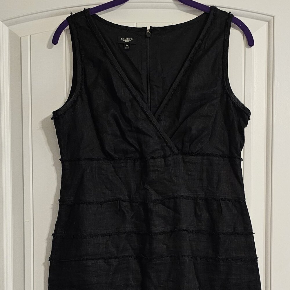 Women's Talbots‎ Petites 100% Linen Sheath Dress Sleeveless Lined Size 10P
